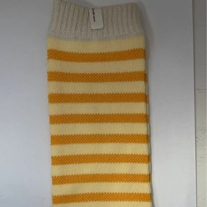 Yellow strip baby leg warmer